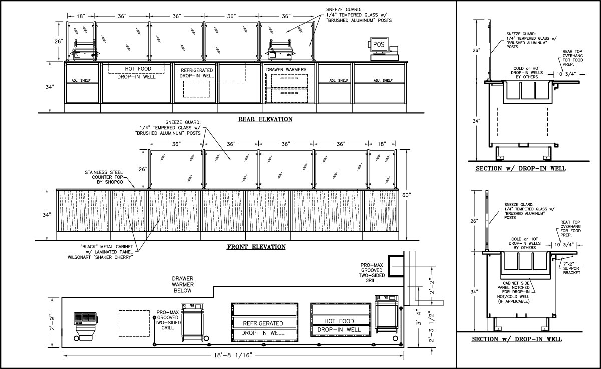 Food Counter Drawings SHOPCO U S A Inc 
